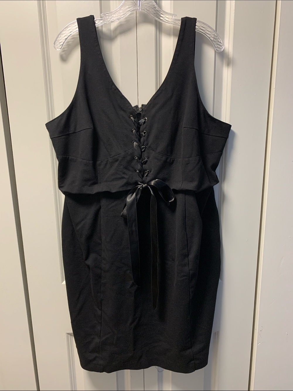 Black Goth Witchy Corset Lace up Sexy Bodycon Dress Size 22 Lane Bryant